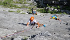 An der einzigen glatten Passage der Headline (4te Seillänge).