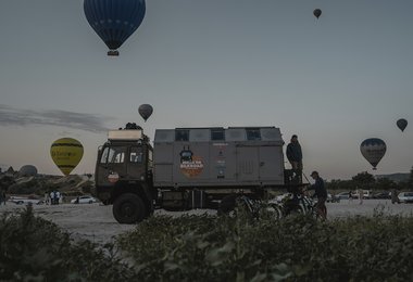 Stefan Glowacz, Josef Pfnür, Christian Schlessener seen during the Walls on Silk Road expedition in in Turkey on June 28, 2023 (c) Tim Glowacz / Red Bull Content Pool