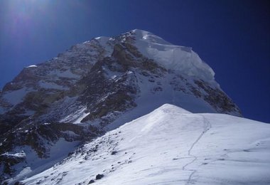 Die Schlüsselstelle des K2s, der sogenannte Flaschenhals im Sommer (c) Christian Stangl