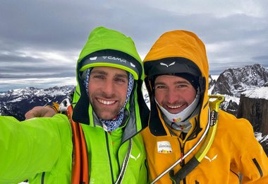 Vittorio Messini und Simon Gietl am Gipfel (c) Gietl/Messini