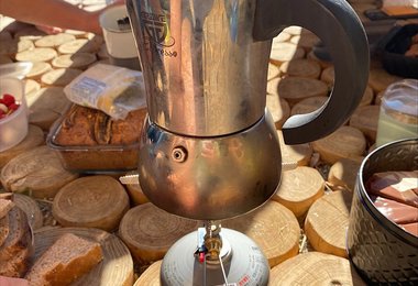 Der Soto Soto Windmaster funktioniert natürlich auch mit einer Espressokanne.