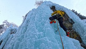 Ein der direkten Linien am Icegate - Eiswelt Taschachschlucht.