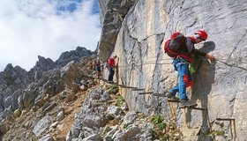 Die Jägerwandtreppe ist quasi das technische Highlight des Gamsängersteiges.