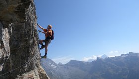 Die steile Via Konst Variante vor dem letzten Aufschwung.