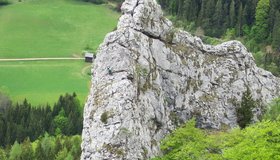 Seilschaft am letzten Stand der Südwestkante