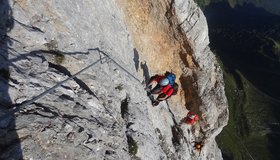 In der roten Rinne oberhalb der Silberplatte