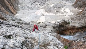 Die B/C-Stelle nach der Brücke - Vallon Klettersteig