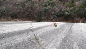 Die erste Seillänge der Route Ora an den Platten Scivolo delle Marocche