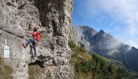 Der Einstieg der Ferrata Sperti in der Schiara