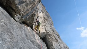Der Block in der 7ten Seillänge.