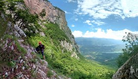 Die "Platte" am Beginn der Ferrata del Rampin