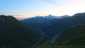 Blick vom Furkapass in Richtung Wallis.