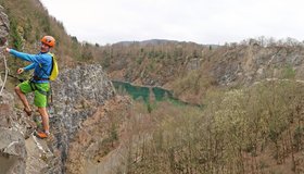 Im oberen Teil des Muskelteufel-Klettersteig