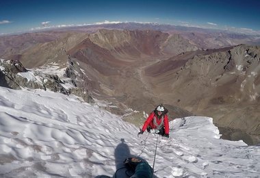 Karl Egloff und Nicholàs Miranda an der Aconcagua Südwand