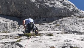 An der Hochkesselkopf Südwestkante, 9. Seillänge