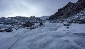 Ortler Nordostwand - im Wasserfall