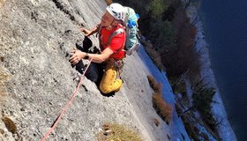 Walter in der Traumplatte (5. Seillänge)