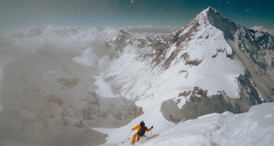 Jim Morrison bei der Einfahrt in das Lhotse Couloir (c) Dutch Simpson/The North Face