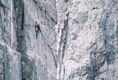 Hannes Hohenwarter in der Tschechenplatte im Karwendel; Foto: Stefan Filzmoser