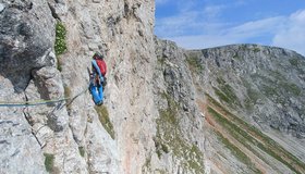 Queerung in der sechsten Seillänge