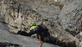 1. SL Südverschneidung Sebekopf - die deutlich leichtere S-Verschneidung geht sich als zweite Tour auch im Spätherbst aus, 5+/6-