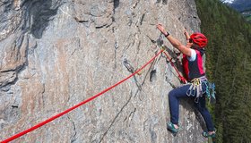 Am Ende der 4ten Seillänge  - Frischluft - Stafflacher Wand.