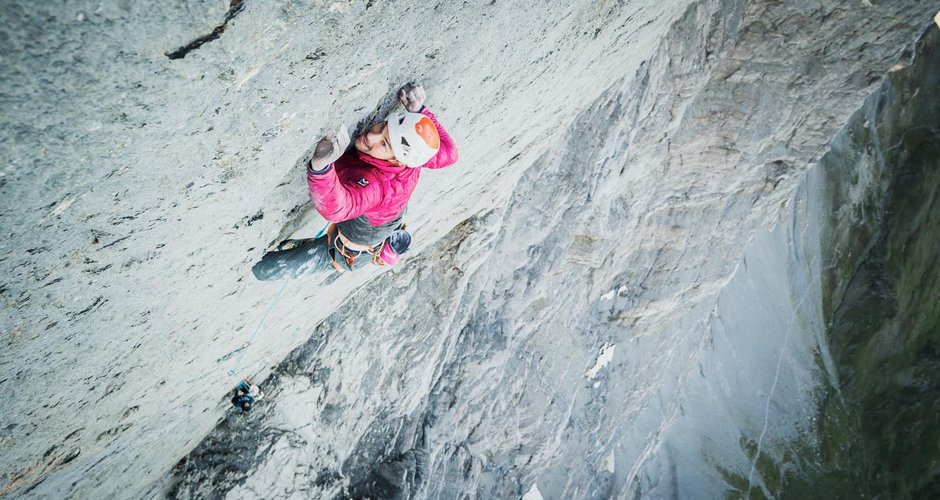 Simon Welfringer in der Route Paciencia - Eiger Nordwand (c) Damien Largeron / Millet