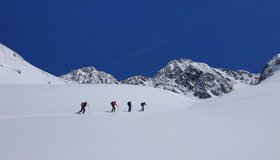 Beim Aufstieg zum Tiefenbachjoch