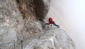 Rampe in der Via Ferrata Tissi an der Civetta