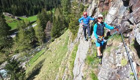 Der obere Einstieg, eine B/C Stelle - Bergkristall Familien Klettersteig