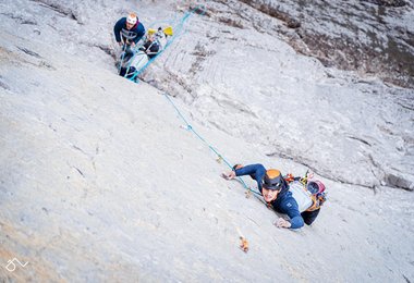 Nils Favre in der Route Paciencia - Eiger Nordwand (c) Damien Largeron / Millet