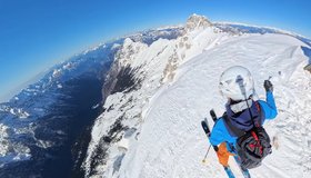 Beginn der Abfahrt vom Gipfel