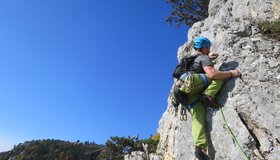 Michael Prochazka in der vorletzten Seillänge