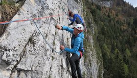 Christian Stögner und Sepp Reiter in der 3. Seillänge