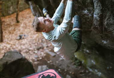 Jakob Schubert im Mount Doom (9A) (c) © Moritz Klee/Nodum Sports