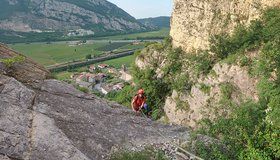 Am Ende der ersten Seillänge der Mamma Li Turchi