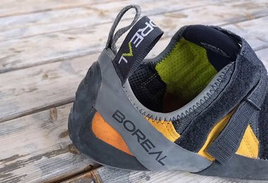 Die moderate Spannung an der Ferse des Boreal Silex Kletterschuh