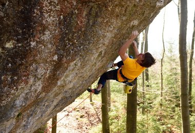 Jan Hojer in  "Action Directe", 9a; Foto: Rainer Eder