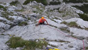 6te Seillänge - die schönste Seillänge der Tour.