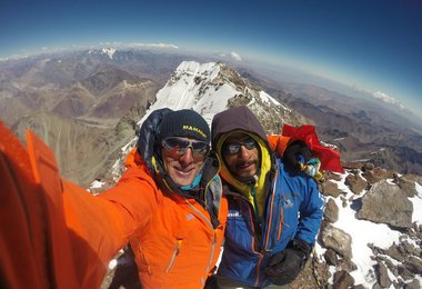 Karl Egloff und Nicholàs Miranda an der Aconcagua Südwand