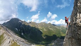 Die C-Passage beim kleinen Grasband - Ilmspitze Klettersteig