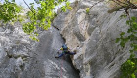 Günter Rattay in der 7. Seillänge